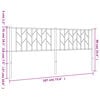 vidaXL Metal Headboard White 180 cm
