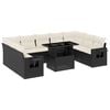vidaXL 10 Piece Garden Sofa Set with Cushions Black Poly Rattan