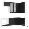vidaXL Kitchen Unit LUCCA 8 pcs Black Engineered Wood