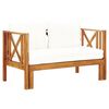 vidaXL 2-Seater Garden Bench with Cushions 122 cm Solid Acacia Wood