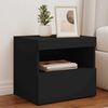 vidaXL Bedside Cabinet with LED Lights Black 50x40x45 cm