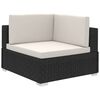 vidaXL 12 Piece Garden Lounge Set with Cushions Poly Rattan Black