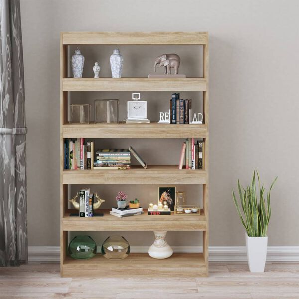 vidaXL Book Cabinet/Room Divider Sonoma Oak 100x30x166 cm