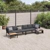 vidaXL 4 Piece Garden Sofa Set with Cushions Black Aluminium