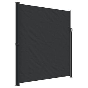 vidaXL Retractable Side Awning Black 220x600 cm
