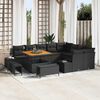 vidaXL Garden Sofa Set with Storage 12 pcs Black Poly rattan
