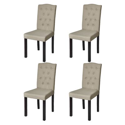 vidaXL Dining Chairs 4 pcs Camel Fabric