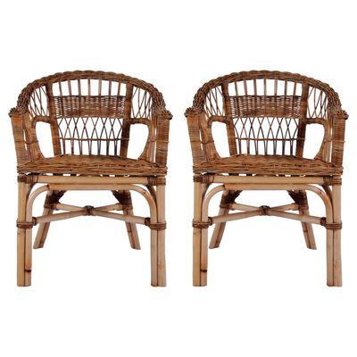 vidaXL Outdoor Chairs 2 pcs Natural Rattan Brown