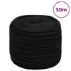 vidaXL Work Rope Black 6 mm 50 m Polyester