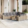 vidaXL 10 Piece Garden Sofa Set with Cushions Beige Poly Rattan