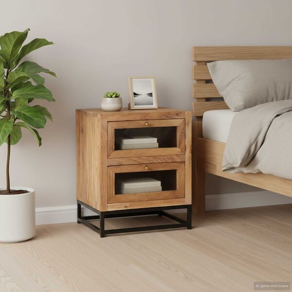 vidaXL Bedside Cabinet 40x30x50 cm Solid Acacia Wood