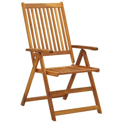 vidaXL Garden Reclining Chairs 2 pcs with Cushions Solid Acacia Wood