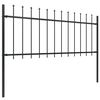 vidaXL Garden Fence with Spear Top Steel 892.5x80 cm Black
