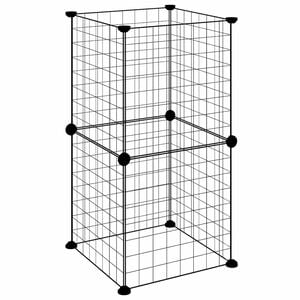 vidaXL 8-Panel Pet Cage Black 35x35 cm Steel
