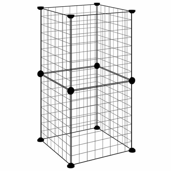 vidaXL 8-Panel Pet Cage Black 35x35 cm Steel