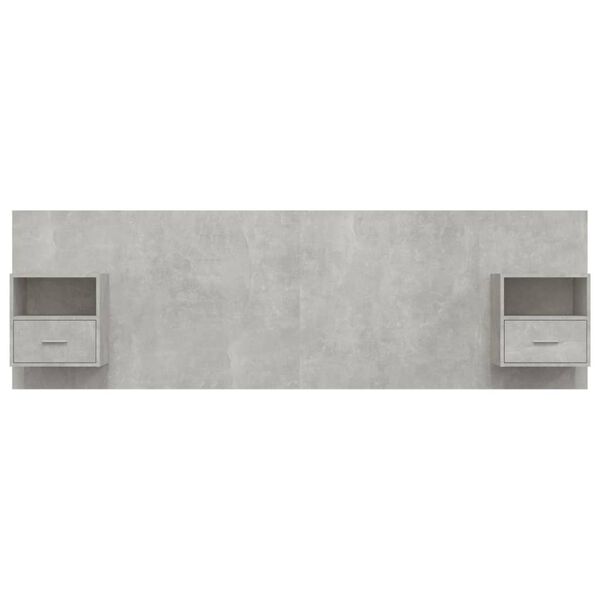 vidaXL Bed Headboard with Cabinets Concrete Grey Engineered Wood