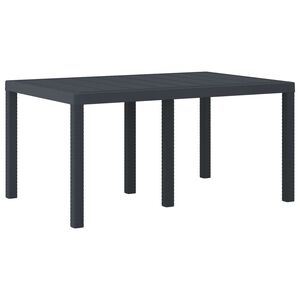 vidaXL Garden Dining Table Anthracite 150 x 100 x 73 cm Poly Rattan