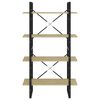 vidaXL 4-Tier Book Cabinet Sonoma Oak 80x30x140 cm Engineered Wood