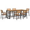 vidaXL 7 Piece Garden Dining Set Solid Wood Acacia and Metal