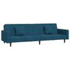 vidaXL 2-Seater Sofa Bed with Two Pillows Blue Velvet