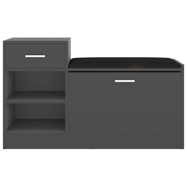 vidaXL Shoe Bench Grey 94.5x31x57 cm Engineered Wood