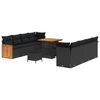 vidaXL Garden Sofa Set 11 pcs 11-Seater Black