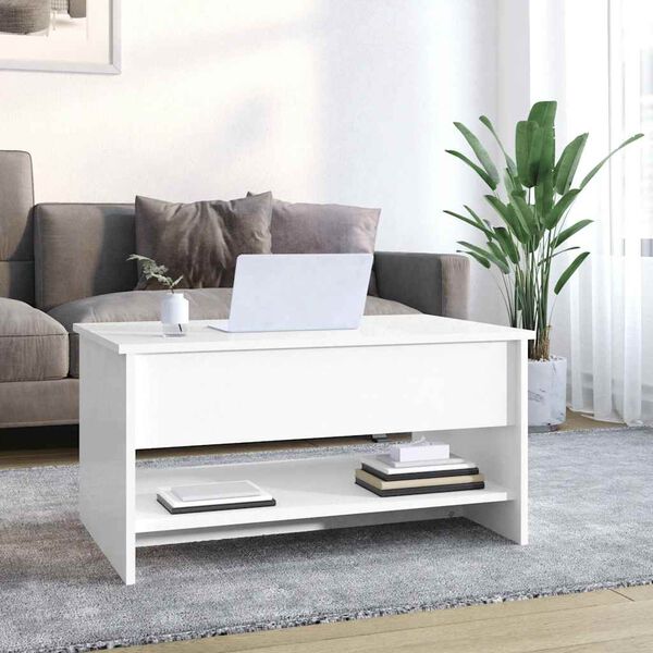 vidaXL Coffee Table High Gloss White 80x50x40 cm Engineered Wood
