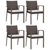 vidaXL Garden Chairs with Cushions 4 pcs Brown 56.5x57x83 cm Poly Rattan