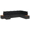vidaXL Garden Sofa Set with Cushion 8 pcs Black Poly Rattan