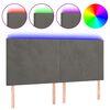 vidaXL LED Headboard Dark Grey 200x5x118/128 cm Velvet