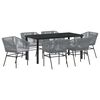 vidaXL Garden Dining Set with Cushion 7 pcs Grey Powder-Coated Steel