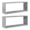 vidaXL Wall Shelf | Set of 2 | Concrete Grey | Engineered Wood