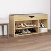 vidaXL Shoe Bench with Cushion Sonoma Oak 104x30x49 cm Engineered Wood