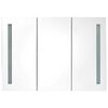 vidaXL LED Bathroom Mirror Cabinet 89x14x62 cm Shining White
