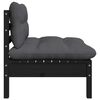 vidaXL 3 Piece Garden Lounge Set with Cushions Black Solid Pinewood