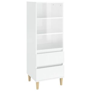 vidaXL Highboard High Gloss White 40x36x110 cm Engineered Wood