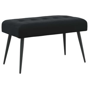 vidaXL Bench with Button Tufted Black 80 x 40 x 46 cm Velvet