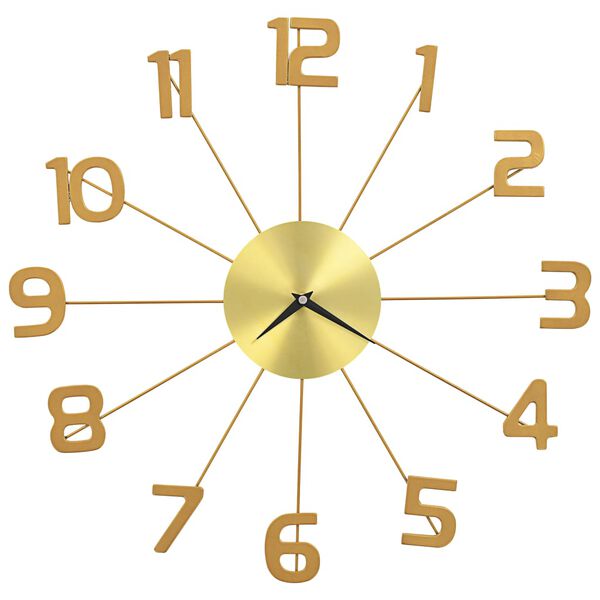 vidaXL Wall Clock Metal 50 cm Golden