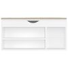 vidaXL Shoe Bench with Cushion White 104x30x49 cm Engineered Wood