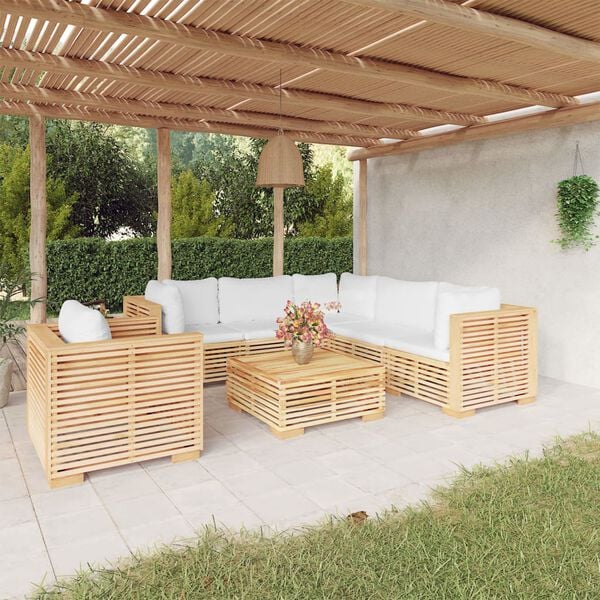 vidaXL 7 Piece Garden Lounge Set with Cushions Solid Teak Wood