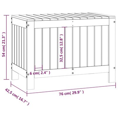 vidaXL Garden Storage Box Grey 76x42.5x54 cm Solid Wood Pine