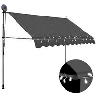 vidaXL Manual Retractable Awning with LED 250 cm Anthracite