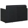 vidaXL 2 Seater Garden Sofa with Cushions Black Poly Rattan