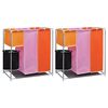 vidaXL 3-Section Laundry Sorter Hampers 2 pcs with a Washing Bin