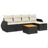 vidaXL 6 Piece Garden Sofa Set with Cushions Black Poly Rattan