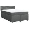 vidaXL Box Spring Bed with Mattress Black Queen Fabric