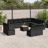 vidaXL 13 Piece Garden Sofa Set with Cushions Black Poly Rattan