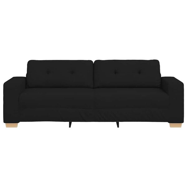 vidaXL 3-Seater Sofa Black 220x78x80 cm Fabric