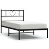 vidaXL Metal Bed Frame without Mattress with Headboard White 107x203cm
