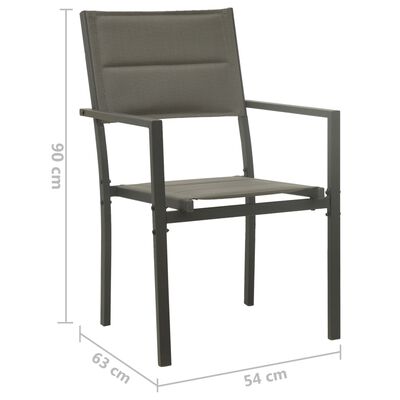 vidaXL Garden Chairs 4 pcs Textilene and Steel Grey and Anthracite